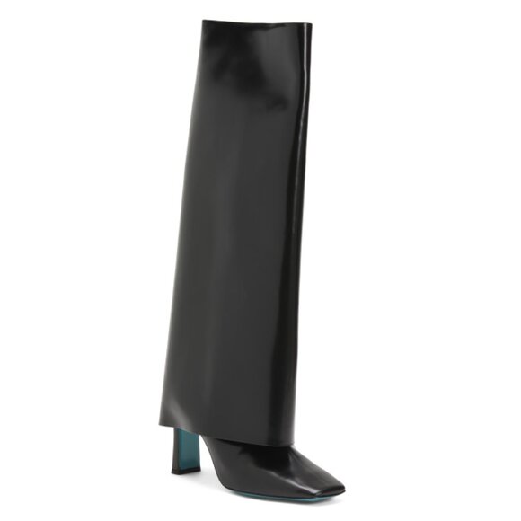 VALENTINA RANGONI Black Made In Italy Leather Limpida Tall Boots - Picture 1 of 2